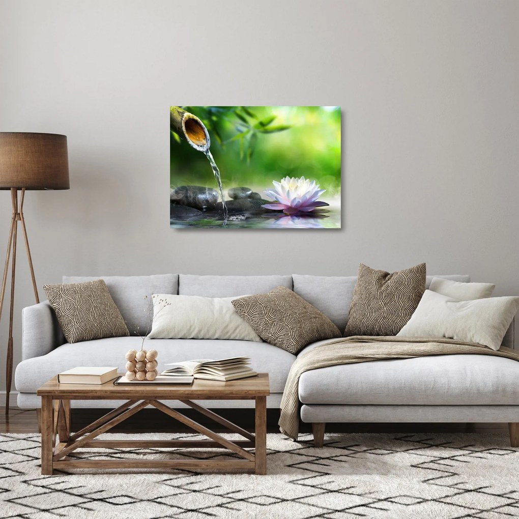 Tablou pe sticlă - Lotus (70x50 cm)