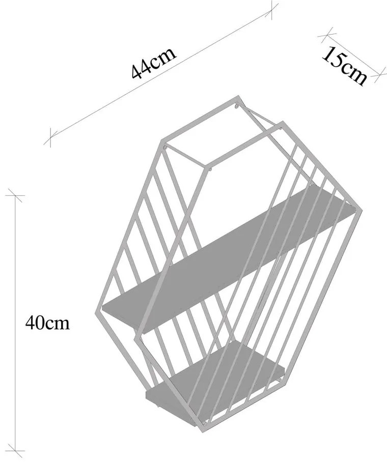 Raft maro etajat din lemn de molid 44 cm Liliales – Kalune Design