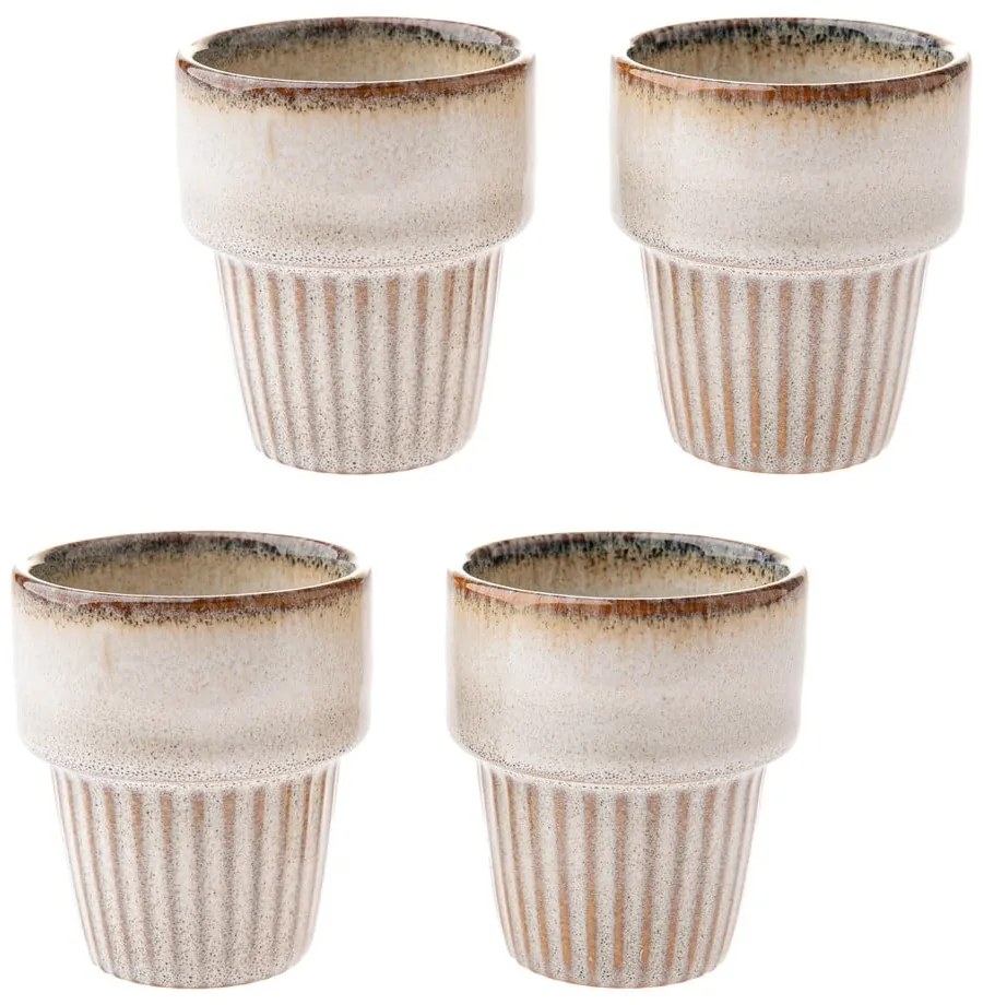 Cești crem 4 buc. pentru espresso din gresie 100 ml Tone – Dakls