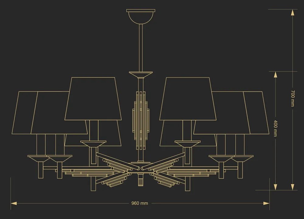 Candelabru 8 brate realizat manual Fellino