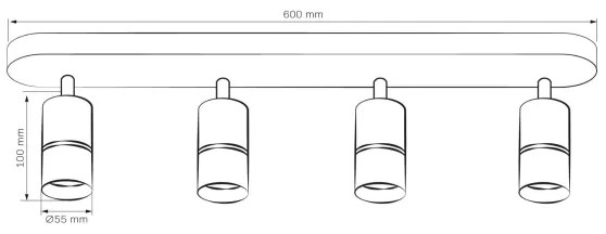 Spot BAMBOO 4xGU10/10W/230V negru