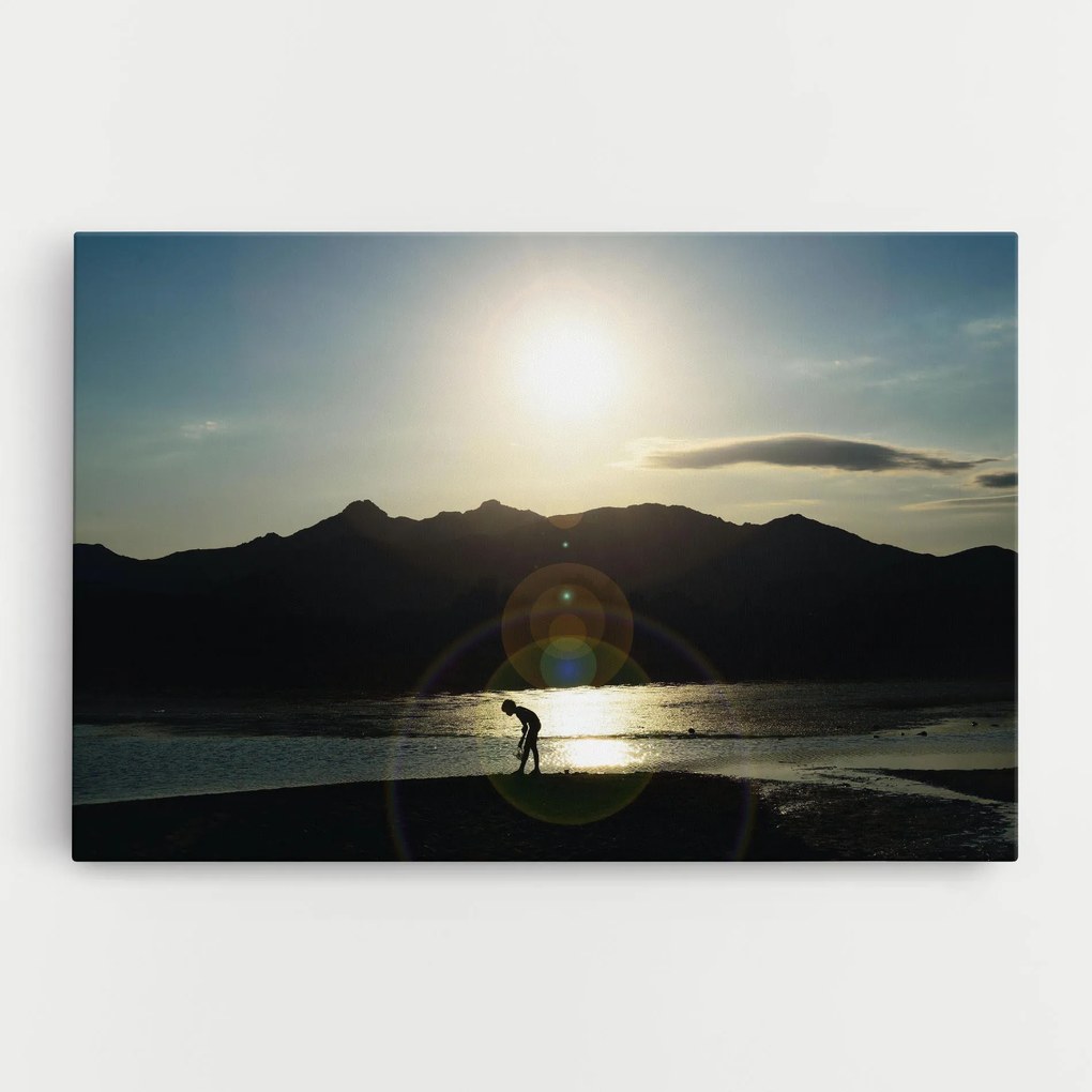 Tablou Canvas, 90x140cm, Dormitor si Living, Peisaje, Munti, Sunshine Mountain View