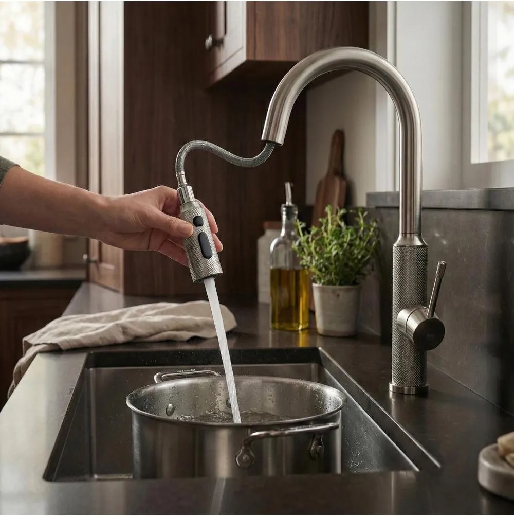 Baterie de bucatarie Rea Master crom periat