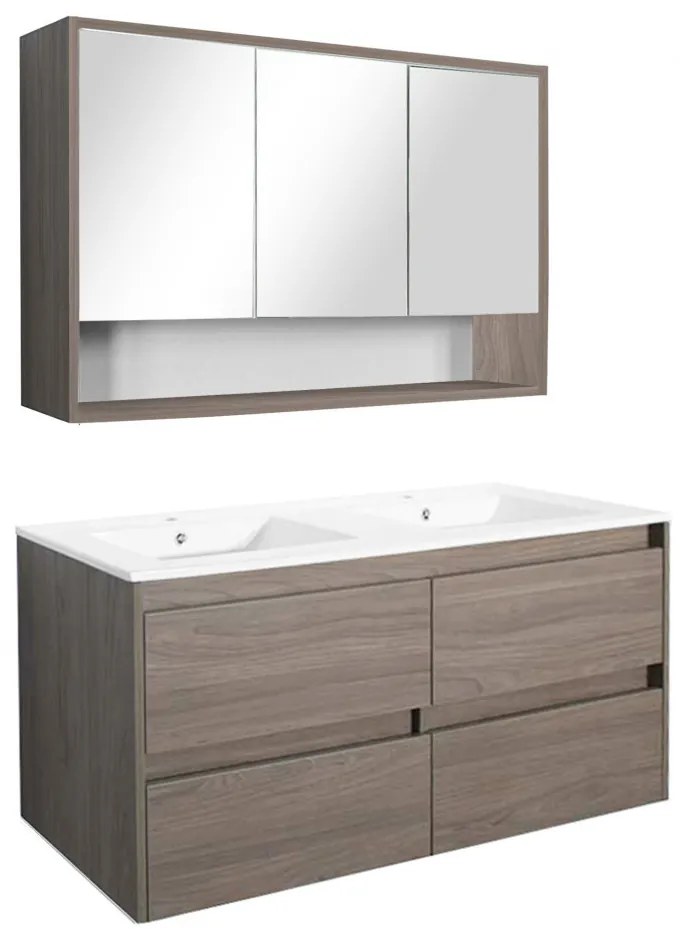 Mobilier complet de baie Porto 120 în culoarea ulmului Rauna