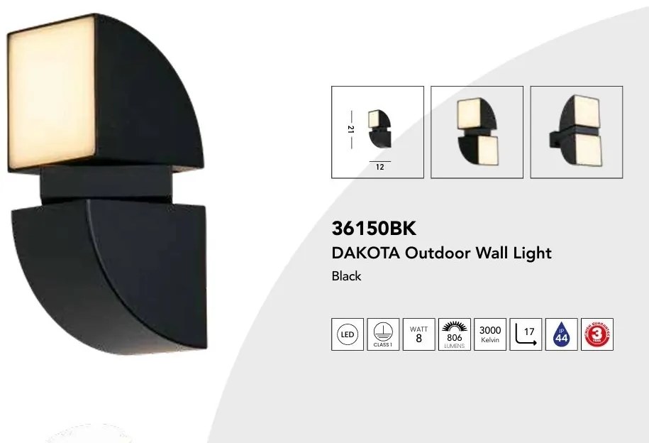 Aplica de perete lumina ambientala exterior Dakota LED