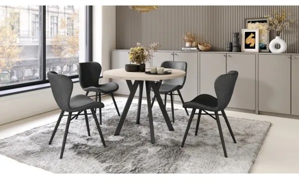 Masă extensibilă de dining ARTUR, bej/negru