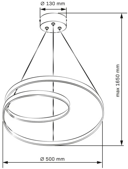 Lustră LED pe cablu ZEFIRA LED/40W/230V 4000K d. 50 cm crom