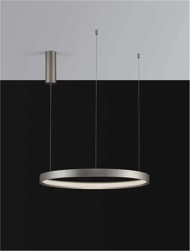 Lustra LED suspendata design modern circular PERRINE D-60cm argintie