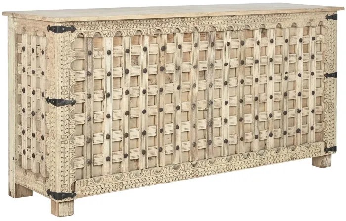 Consola sculptata, natur, din lemn masiv, Fortress