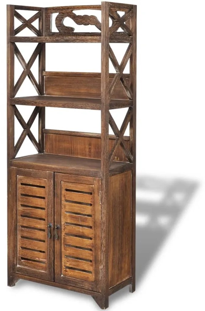 242690 vidaXL Dulap de baie Albuquerque din lemn, maro, 46 x 24 x 117,5 cm