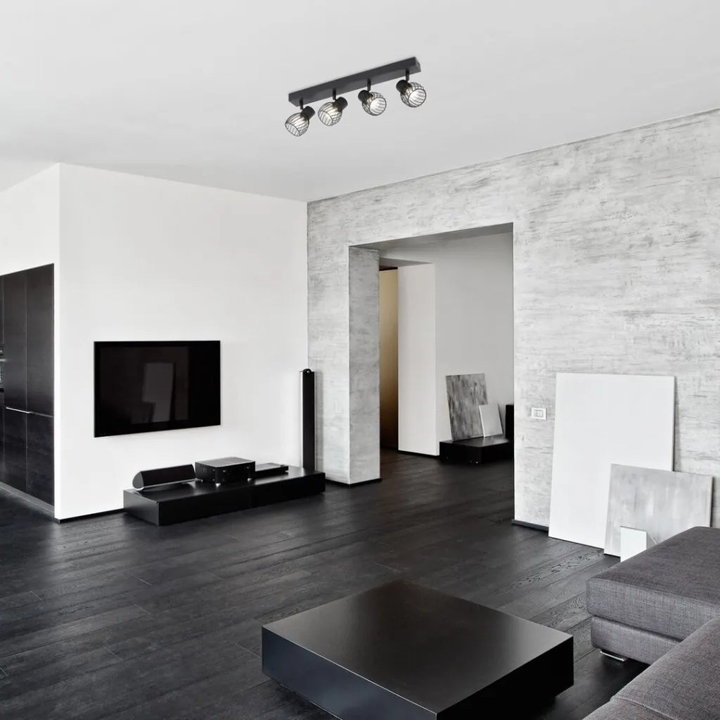 Plafoniera 4L design industrial Aberama negru