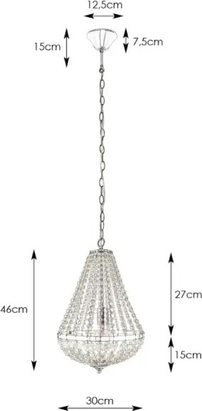Markslöjd 106118 - Lustră de cristal dimmabilă pe lanț GRÄNSÖ 1xE27/60W/230V