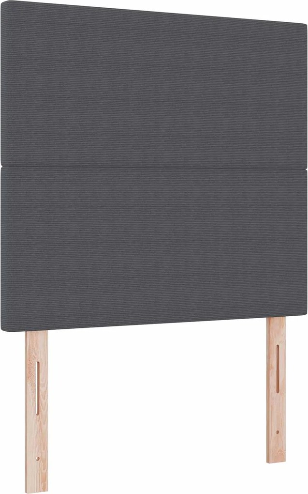 vidaXL Tăblie LED cu benzi LED Gri închis 90 cm Țesătură din corduroy