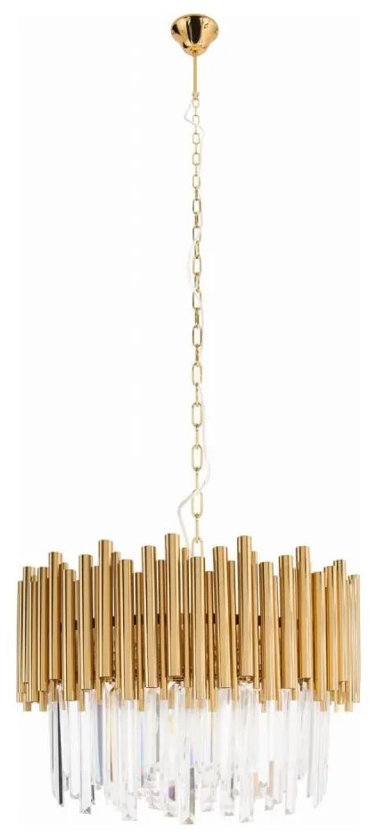 Lustră pe lanț MAXLIGHT P0284 VOGUE 12xE14/40W/230V d. 60 cm auriu