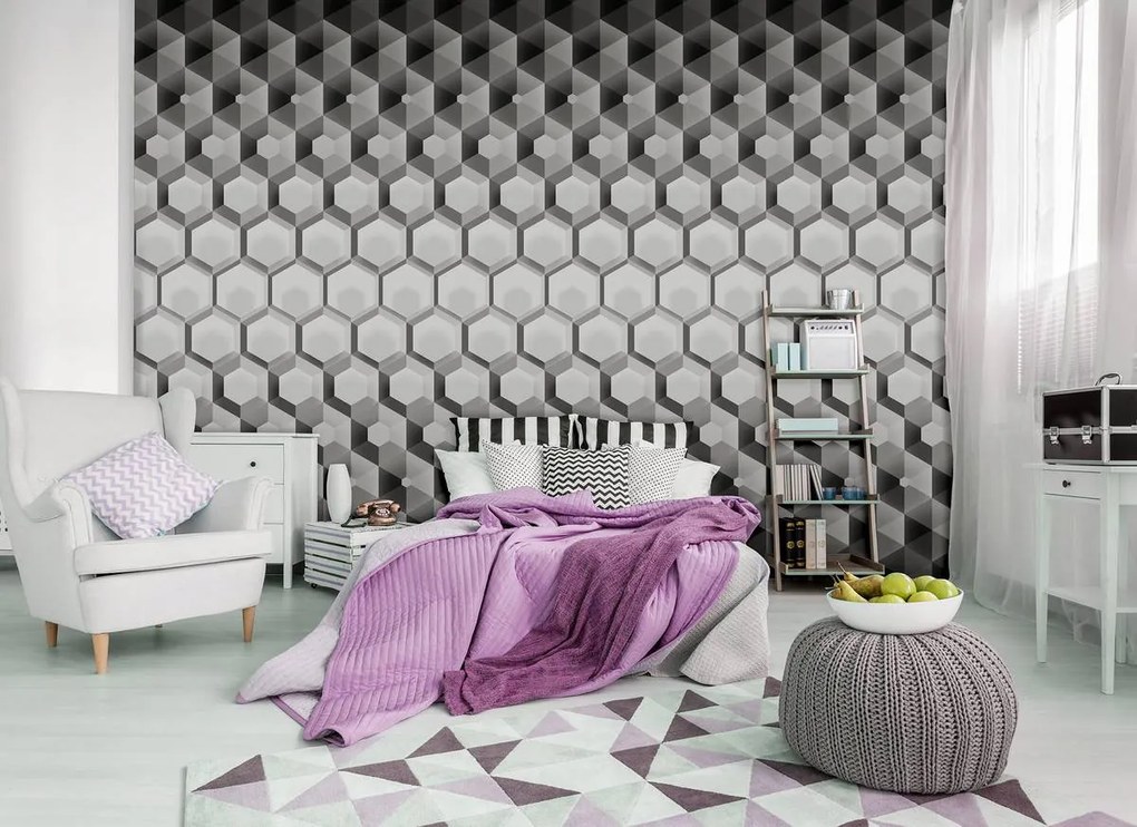 Fototapet - 3D hexagon (152,5x104 cm)