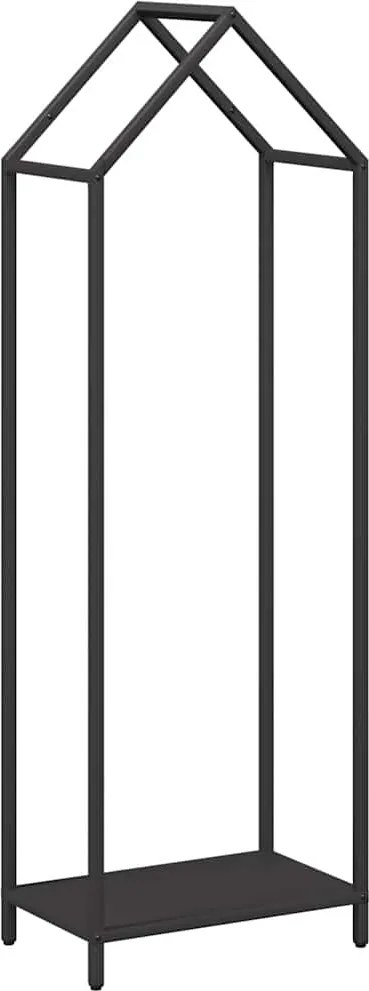 vidaXL Suport pentru lemne de foc negru Oțel laminat la rece