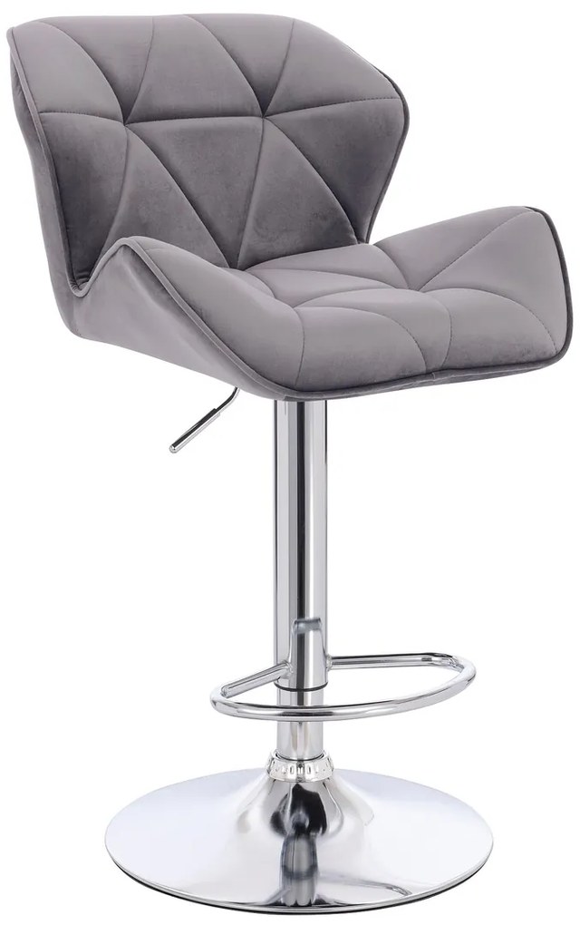 HR111W Scaun Grafit Velur Bază Cromata