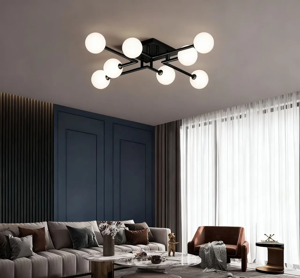 💡 Lustra DN05-8 BK – Design Impresionant cu 8 Surse E27