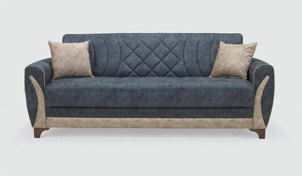 Canapea Seren, culoare albastru / crem, 225 x 82 cm
