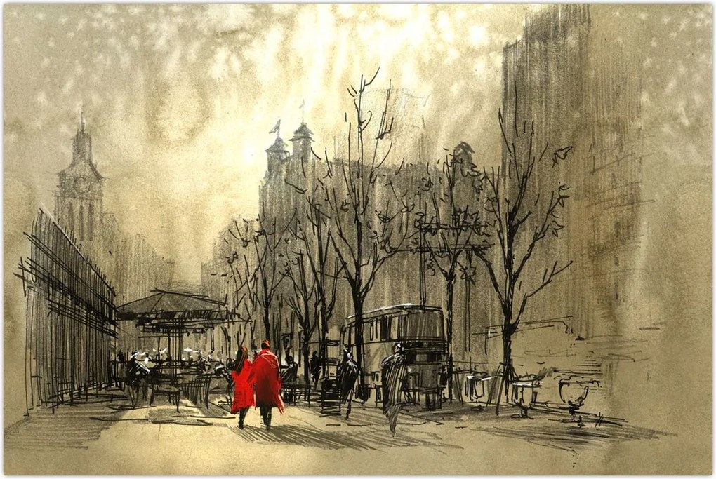 Tablou - Schiță a orașului (90x60 cm)