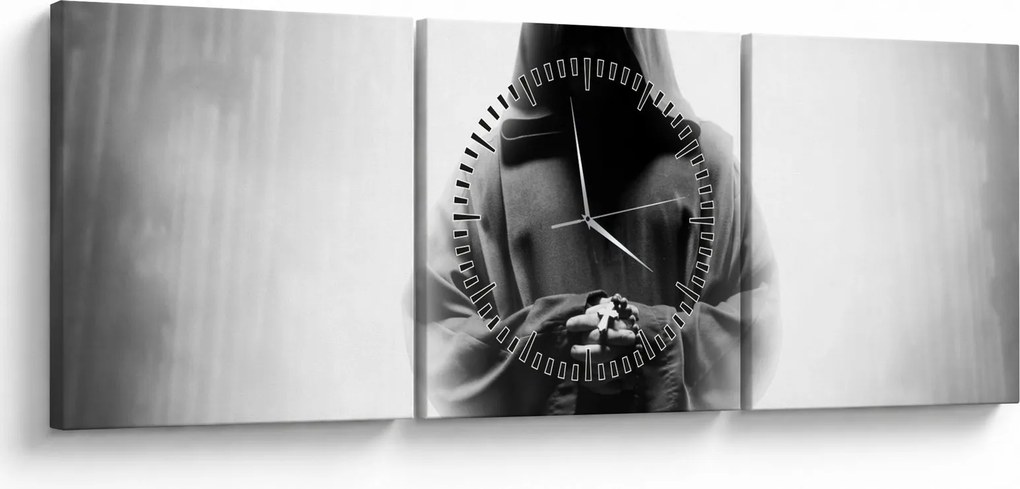 Tablou - Un călugăr într-o mănăstire (cu ceas) (90x30 cm)