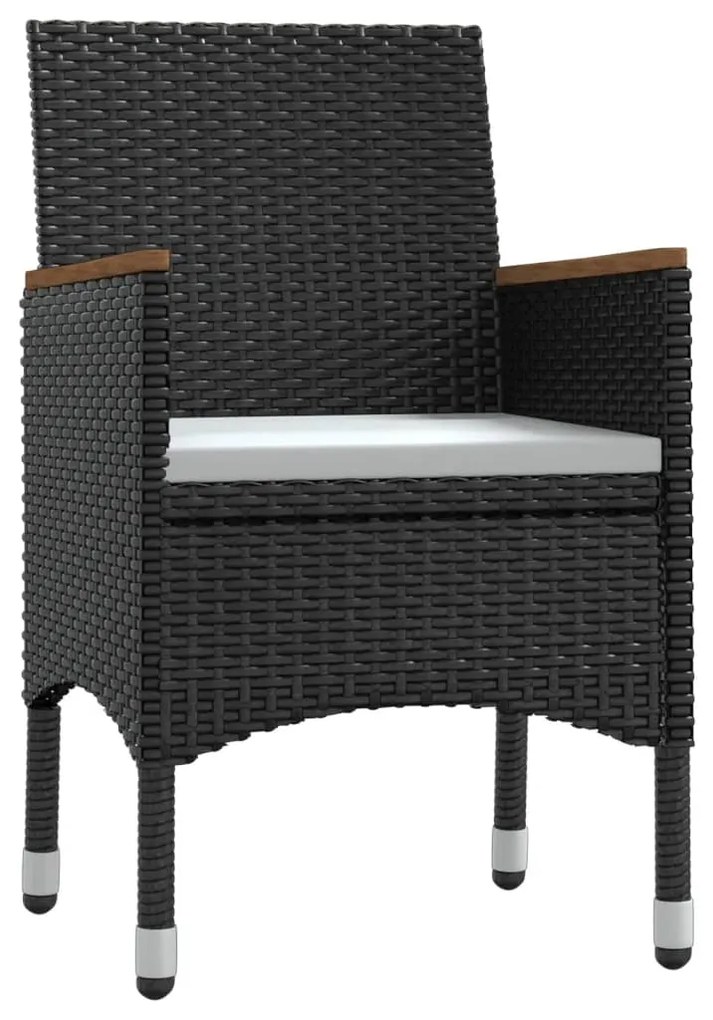 Set mobilier de gradina cu perne, 9 piese, negru Negru, Lungime masa 200 cm, 9