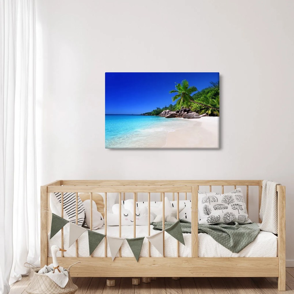Tablou cu plaja pe insula Praslin (90x60 cm)
