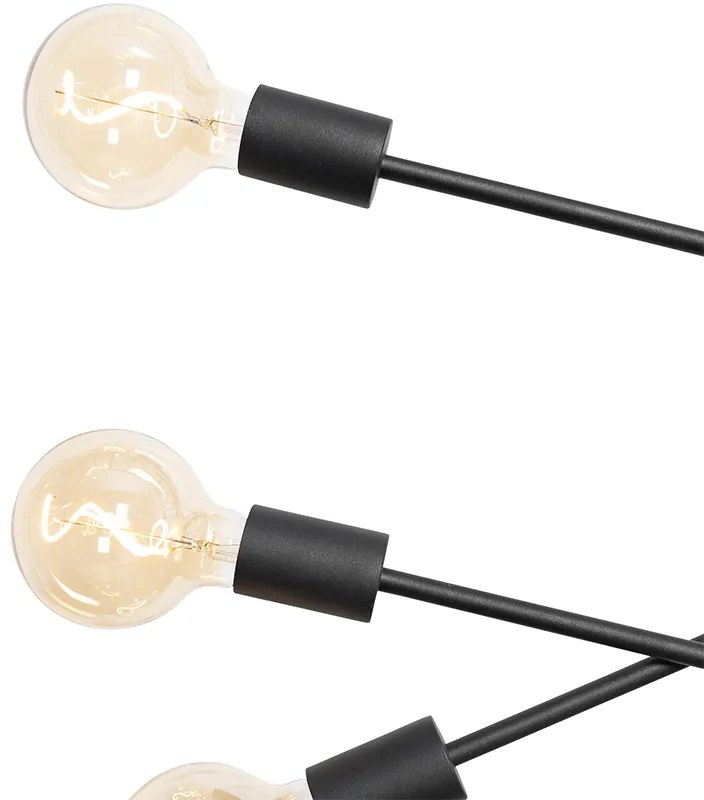 Lampă modernă cu pandantiv neagră 80 cm cu 6 lumini - Sydney