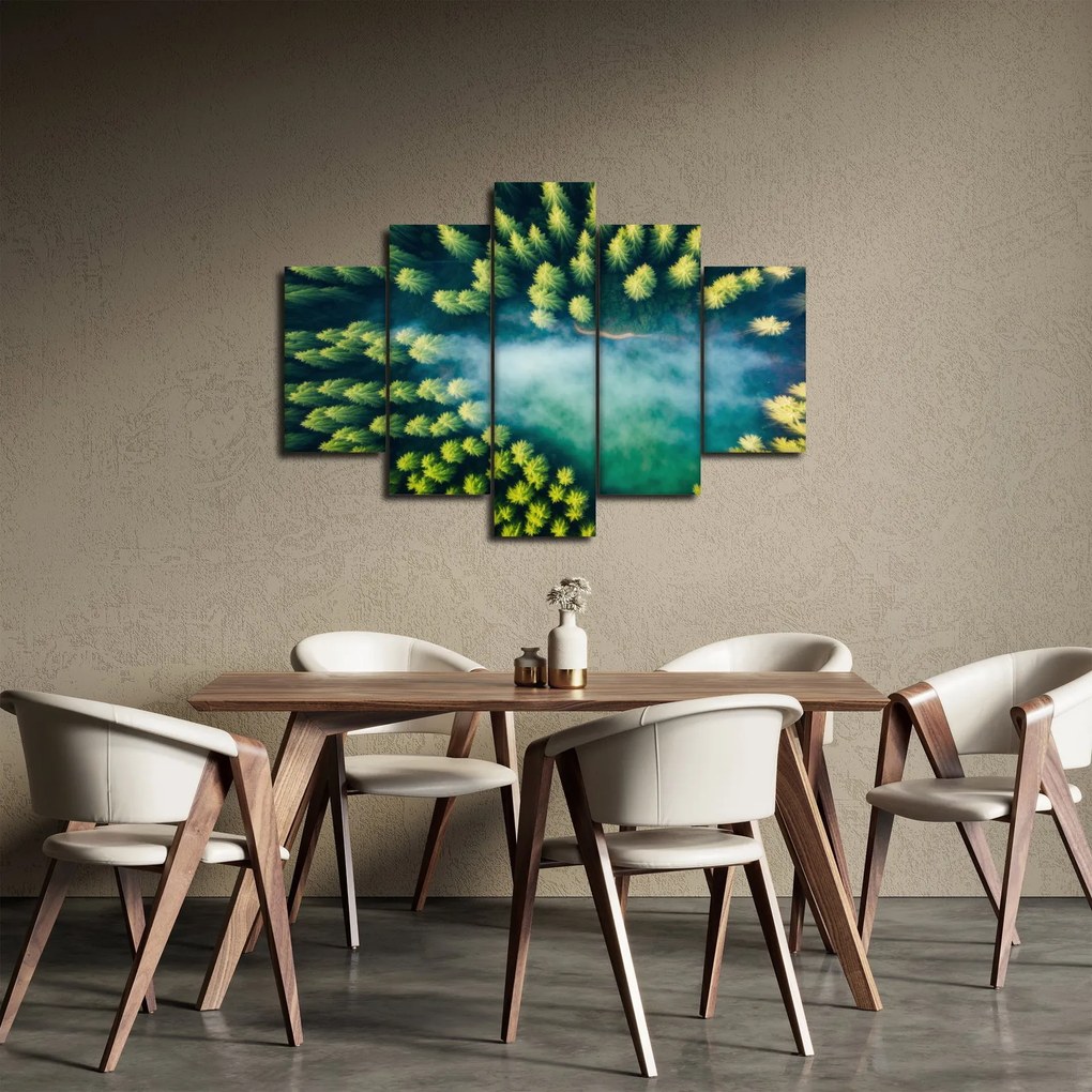 Tablou - O pădure învăluită în ceață (150x105 cm)