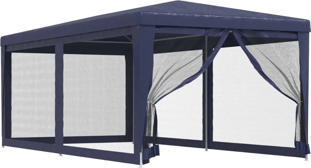 vidaXL Cort de petrecere cu 6 pereți din plasă, albastru, 3x6 m, HDPE
