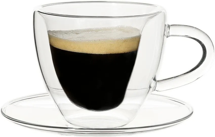 Ceaşcă termorezistentă Heart cu farfurie, 2 buc., în formă de inimă, 150 ml, HOTCOOL TYP 5