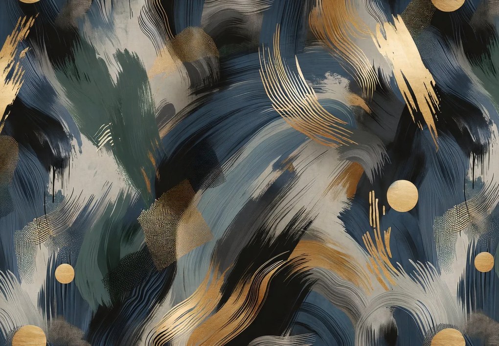 Fototapet - Abstracție întunecată cu aur (147x102 cm)
