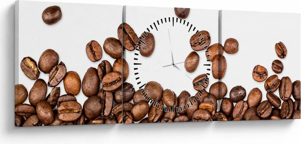 Tablou - Boabe de cafea (cu ceas) (90x30 cm)