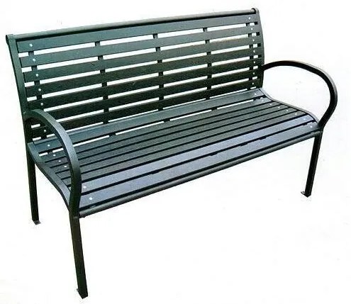 Banca de gradina, plastic, structura metal, 120x80x40 cm, Kimbra