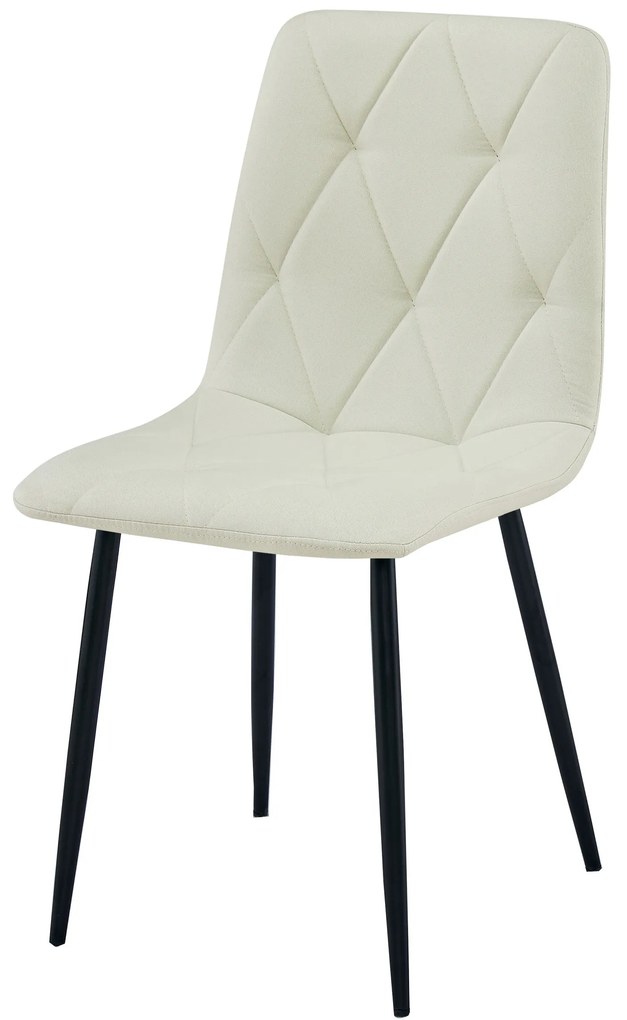 Scaun dining LIBRA crem cu picioare negre