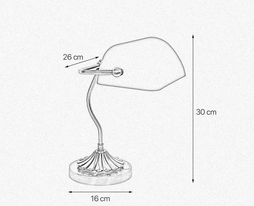 Lampa de birou din alama si sticla verde Banker