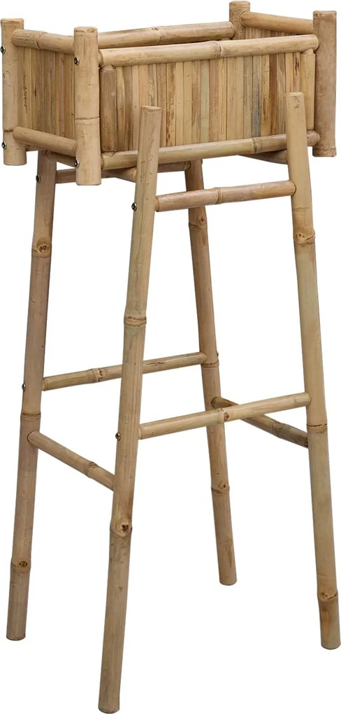 vidaXL Ghiveci pentru Grădină cu Suport natural 50 x 38 x 114 cm