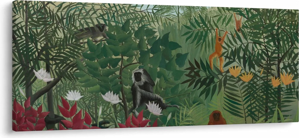 Tablou - Henri Rousseau, Tropical Forest with Monkeys, reproducere (120x50 cm)