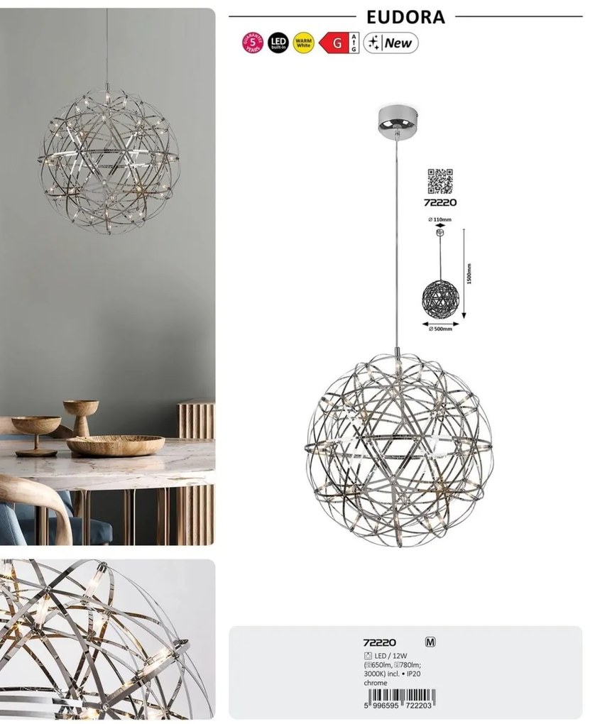Lustra suspendata LED design modern Eudora