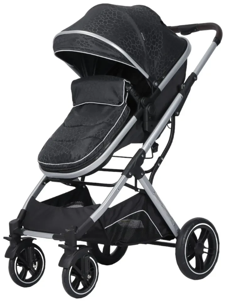 Carucior nou nascuti 2 in 1 NOVOKIDS™ H3100 series, Cu geanta bebe, Cadru Aluminiu, Amortizoare, Roti din cauciuc plin AVE, Landou, Spatar reglabil 3