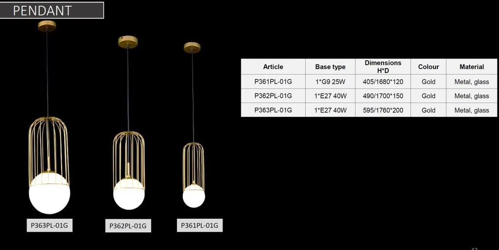 Pendul design modern 12cm Telford MYP361PL-01G