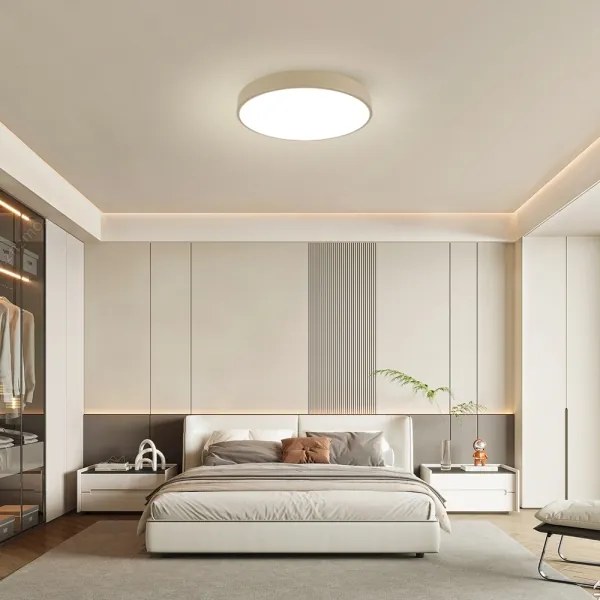 Brilagi - Lampă LED dimabilă POOL, 60 W, 230 V, 3000-6000 K, Ø 60 cm, bej, cu telecomandă