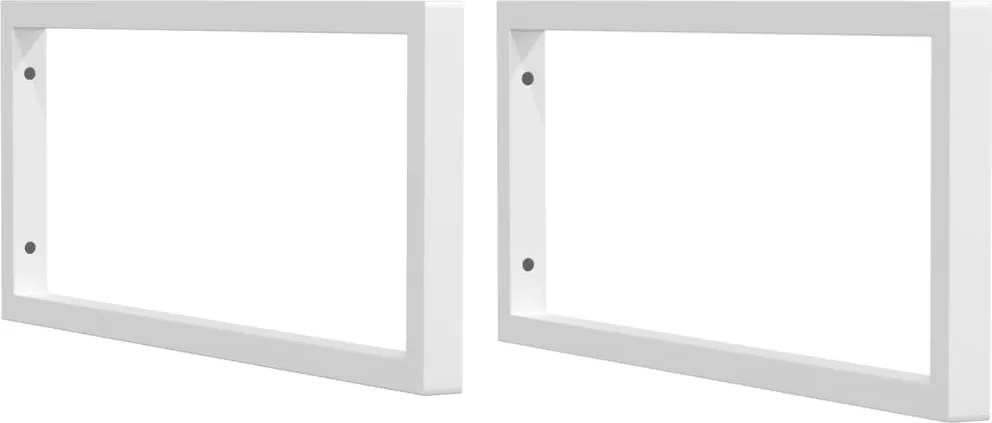 vidaXL Suporturi de raft pentru lavoar 2 buc., alb dreptunghiular oțel