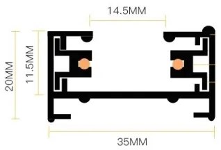 Spot în sistem de șină 4xGU10/25W/230V negru