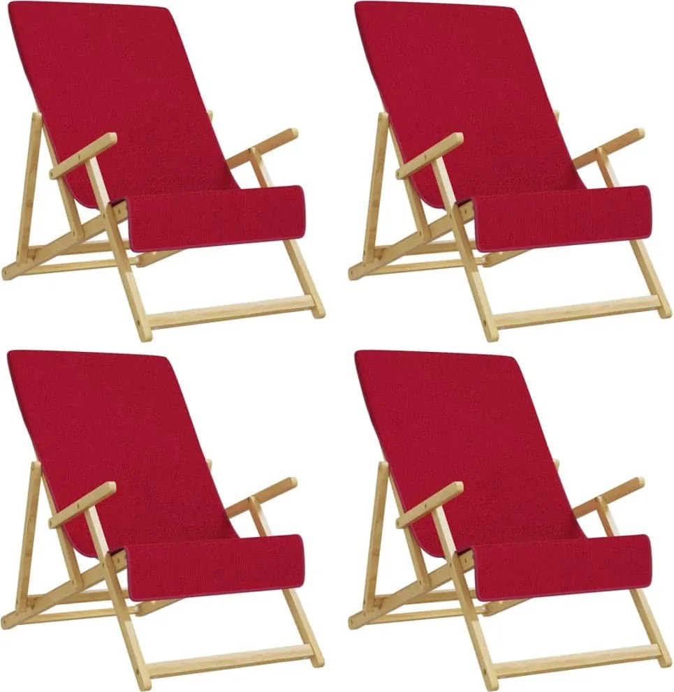 vidaXL Prosoape de plajă, 4 buc., vișiniu, 60x135 cm, textil, 400 GSM