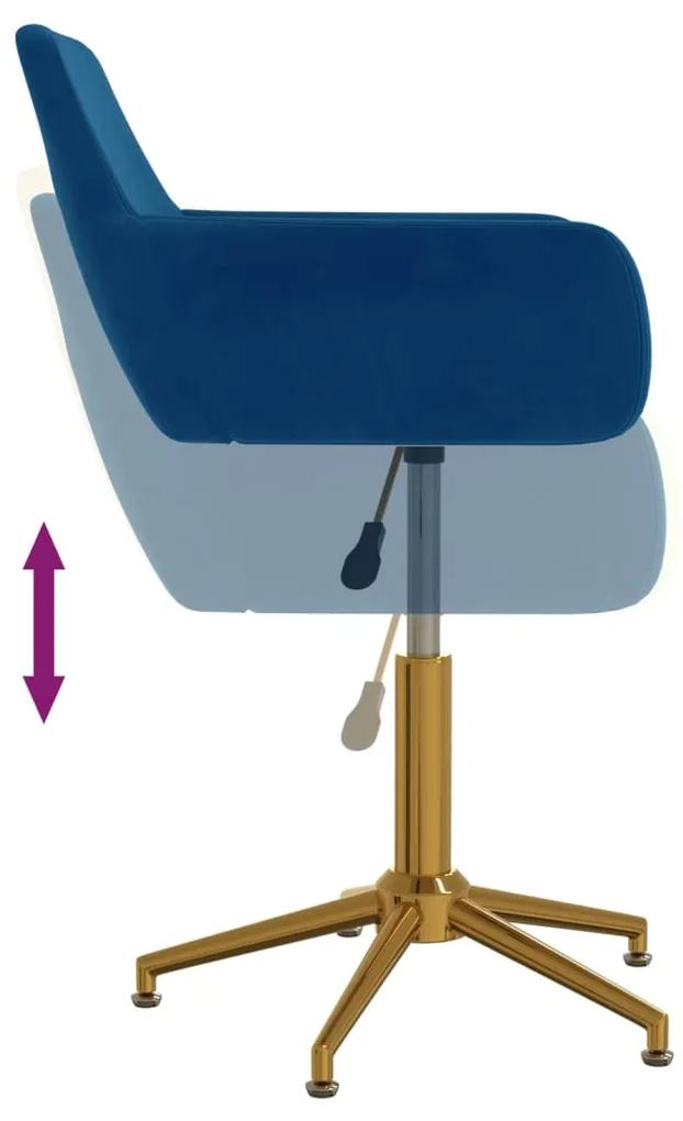 Scaun pivotant pentru birou, albastru, catifea 1, Albastru