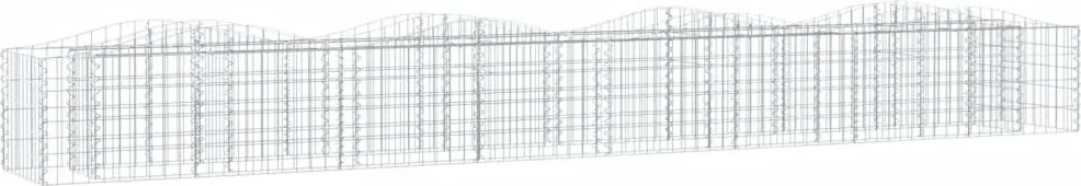 vidaXL Strat înălțat cu gabion arcuit, 400x50x50 cm, fier galvanizat