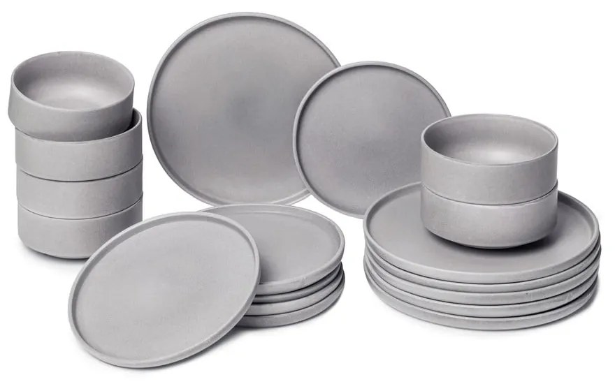 Set 18 vase din gresie Bonami Selection Malia, gri