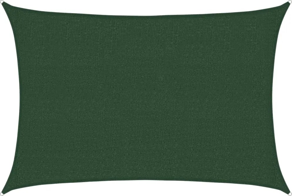 vidaXL Pânză parasolar, verde închis, 2,5x4 m, 160 g/m², HDPE