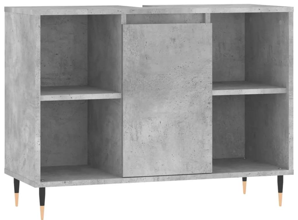 831624 vidaXL Dulap pentru baie, gri beton, 80x33x60 cm, lemn compozit